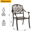 image:imageVINGLI Outdoor Dining Chairs Set of 4 with Cushion Aluminum Patio Chairs Cast Aluminum Patio Furniture Aluminum Outdoor Chairs for Backyard Poolside Balcony Bronze 4 Grid Back with CushionElizabeth