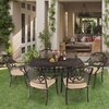 image:imageVINGLI Outdoor Dining Chairs Set of 4 with Cushion Aluminum Patio Chairs Cast Aluminum Patio Furniture Aluminum Outdoor Chairs for Backyard Poolside Balcony Bronze 4 Grid Back with CushionElizabeth