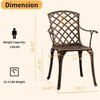 image:imageVINGLI Outdoor Dining Chairs Set of 4 with Cushion Aluminum Patio Chairs Cast Aluminum Patio Furniture Aluminum Outdoor Chairs for Backyard Poolside Balcony Bronze 4 Grid Back with CushionGrid