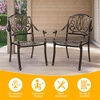 image:imageVINGLI Outdoor Dining Chairs Set of 4 with Cushion Aluminum Patio Chairs Cast Aluminum Patio Furniture Aluminum Outdoor Chairs for Backyard Poolside Balcony Bronze 4 Grid Back with CushionElizabeth