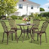 image:imageVINGLI Outdoor Dining Chairs Set of 4 with Cushion Aluminum Patio Chairs Cast Aluminum Patio Furniture Aluminum Outdoor Chairs for Backyard Poolside Balcony Bronze 4 Grid Back with CushionGrid