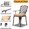 image:imageVINGLI Outdoor Dining Chairs Set of 4 with Cushion Aluminum Patio Chairs Cast Aluminum Patio Furniture Aluminum Outdoor Chairs for Backyard Poolside Balcony Bronze 4 Grid Back with CushionGrid