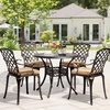 image:imageVINGLI Outdoor Dining Chairs Set of 4 with Cushion Aluminum Patio Chairs Cast Aluminum Patio Furniture Aluminum Outdoor Chairs for Backyard Poolside Balcony Bronze 4 Grid Back with CushionGrid