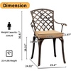 image:imageVINGLI Outdoor Dining Chairs Set of 4 with Cushion Aluminum Patio Chairs Cast Aluminum Patio Furniture Aluminum Outdoor Chairs for Backyard Poolside Balcony Bronze 4 Grid Back with CushionGrid