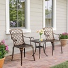 image:imageVINGLI Outdoor Dining Chairs Set of 4 with Cushion Aluminum Patio Chairs Cast Aluminum Patio Furniture Aluminum Outdoor Chairs for Backyard Poolside Balcony Bronze 4 Grid Back with CushionGrid