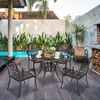 image:imageVINGLI Outdoor Dining Chairs Set of 4 with Cushion Aluminum Patio Chairs Cast Aluminum Patio Furniture Aluminum Outdoor Chairs for Backyard Poolside Balcony Bronze 4 Grid Back with CushionElizabeth