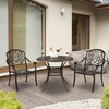 image:imageVINGLI Outdoor Dining Chairs Set of 4 with Cushion Aluminum Patio Chairs Cast Aluminum Patio Furniture Aluminum Outdoor Chairs for Backyard Poolside Balcony Bronze 4 Grid Back with CushionElizabeth