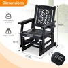 image:imageVINGLI Outdoor Glider for Adults Patio Glider Love Seat with Cup Holders Wooden Glider Bench with Floral Back for Garden Yard Patio BlackBlack
