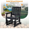 image:imageVINGLI Outdoor Glider for Adults Patio Glider Love Seat with Cup Holders Wooden Glider Bench with Floral Back for Garden Yard Patio BlackBlack