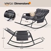 image:imageVINGLI Outdoor Oversized Rocking Chair Patio Lounge Rocker with Thick Soft Cushion Outdoor Rocking Chair with Extra Storage Bag All Season Lounge Chair for Porch Indoor Backyard Garden Beige1PCGrey