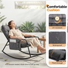 image:imageVINGLI Outdoor Oversized Rocking Chair Patio Lounge Rocker with Thick Soft Cushion Outdoor Rocking Chair with Extra Storage Bag All Season Lounge Chair for Porch Indoor Backyard Garden Beige1PCGrey