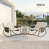 image:imageVINGLI Outdoor Oversized Rocking Chair Patio Lounge Rocker with Thick Soft Cushion Outdoor Rocking Chair with Extra Storage Bag All Season Lounge Chair for Porch Indoor Backyard Garden Beige1PCBeige