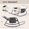 image:imageVINGLI Outdoor Oversized Rocking Chair Patio Lounge Rocker with Thick Soft Cushion Outdoor Rocking Chair with Extra Storage Bag All Season Lounge Chair for Porch Indoor Backyard Garden Beige1PCBeige