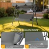 image:imageVINGLI Outdoor Porch Swing with Adjustable Canopy PowderCoated Steel Frame Outdoor Patio Glider Swing with Heavy Duty Stand for Patio Backyard Garden Lawn GrayGray