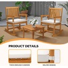 image:imageVINGLI Outdoor Rocking Chair Weatherproof Rocker with Cushion Wooden Rocking Bench Support 450 LBS for Patio Yard Garden Outdoor or Indoors Rustic2PCSTeak