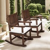 image:imageVINGLI Outdoor Rocking Chair Weatherproof Rocker with Cushion Wooden Rocking Bench Support 450 LBS for Patio Yard Garden Outdoor or Indoors Rustic2PCSRustic