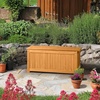image:imageVINGLI Outdoor Wood Bench with Planter Boxes 2in1 AllWeather Porch Bench Seat  OpenEnded Wooden Raised Garden Bed for Balcony Yard Patio 2 Boxes1 Bench