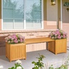 image:imageVINGLI Outdoor Wood Bench with Planter Boxes 2in1 AllWeather Porch Bench Seat  OpenEnded Wooden Raised Garden Bed for Balcony Yard Patio 2 Boxes2 Boxes
