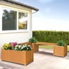 image:imageVINGLI Outdoor Wood Bench with Planter Boxes 2in1 AllWeather Porch Bench Seat  OpenEnded Wooden Raised Garden Bed for Balcony Yard Patio 2 Boxes2 Boxes  1 Bench
