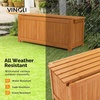 image:imageVINGLI Outdoor Wood Bench with Planter Boxes 2in1 AllWeather Porch Bench Seat  OpenEnded Wooden Raised Garden Bed for Balcony Yard Patio 2 Boxes2 Boxes  1 Bench