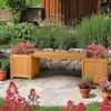 image:imageVINGLI Outdoor Wood Bench with Planter Boxes 2in1 AllWeather Porch Bench Seat  OpenEnded Wooden Raised Garden Bed for Balcony Yard Patio 2 Boxes2 Boxes