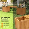 image:imageVINGLI Outdoor Wood Bench with Planter Boxes 2in1 AllWeather Porch Bench Seat  OpenEnded Wooden Raised Garden Bed for Balcony Yard Patio 2 Boxes2 Boxes