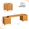 image:imageVINGLI Outdoor Wood Bench with Planter Boxes 2in1 AllWeather Porch Bench Seat  OpenEnded Wooden Raised Garden Bed for Balcony Yard Patio 2 Boxes2 Boxes