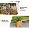 image:imageVINGLI Outdoor Wood Bench with Planter Boxes 2in1 AllWeather Porch Bench Seat  OpenEnded Wooden Raised Garden Bed for Balcony Yard Patio 2 Boxes2 Boxes