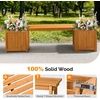 image:imageVINGLI Outdoor Wood Bench with Planter Boxes 2in1 AllWeather Porch Bench Seat  OpenEnded Wooden Raised Garden Bed for Balcony Yard Patio 2 Boxes2 Boxes  1 Bench