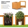 image:imageVINGLI Outdoor Wood Bench with Planter Boxes 2in1 AllWeather Porch Bench Seat  OpenEnded Wooden Raised Garden Bed for Balcony Yard Patio 2 Boxes2 Boxes