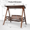 image:imageVINGLI Porch Swing with Stand Porch Swing with Canopy Waterproof Patio Swing with Cup Holder Outdoor Swing Set for Garden Yard Patio TeakRustic