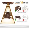 image:imageVINGLI Porch Swing with Stand Porch Swing with Canopy Waterproof Patio Swing with Cup Holder Outdoor Swing Set for Garden Yard Patio TeakRustic