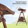 image:imageVINGLI Porch Swing with Stand Porch Swing with Canopy Waterproof Patio Swing with Cup Holder Outdoor Swing Set for Garden Yard Patio TeakRustic