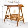 image:imageVINGLI Porch Swing with Stand Porch Swing with Canopy Waterproof Patio Swing with Cup Holder Outdoor Swing Set for Garden Yard Patio TeakTeak