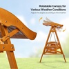 image:imageVINGLI Porch Swing with Stand Porch Swing with Canopy Waterproof Patio Swing with Cup Holder Outdoor Swing Set for Garden Yard Patio TeakTeak