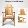 image:imageVINGLI Solid Wood Adirondack Chair Outdoor Patio Furniture Fire Pit Chairs Heavy Duty Backyard Seating Armchair Deck Garden Lawn Light Carbonized 1 PCLight Carbonized