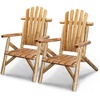 image:imageVINGLI Solid Wood Adirondack Chair Outdoor Patio Furniture Fire Pit Chairs Heavy Duty Backyard Seating Armchair Deck Garden Lawn Light Carbonized 1 PCLight Carbonized