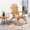 image:imageVINGLI Solid Wood Adirondack Chair Outdoor Patio Furniture Fire Pit Chairs Heavy Duty Backyard Seating Armchair Deck Garden Lawn Light Carbonized 1 PCLight Carbonized