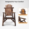 image:imageVINGLI Solid Wood Adirondack Chair Outdoor Patio Furniture Fire Pit Chairs Heavy Duty Backyard Seating Armchair Deck Garden Lawn Light Carbonized 1 PCCarbonized