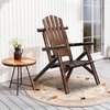 image:imageVINGLI Solid Wood Adirondack Chair Outdoor Patio Furniture Fire Pit Chairs Heavy Duty Backyard Seating Armchair Deck Garden Lawn Light Carbonized 1 PCCarbonized