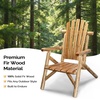 image:imageVINGLI Solid Wood Adirondack Chair Outdoor Patio Furniture Fire Pit Chairs Heavy Duty Backyard Seating Armchair Deck Garden Lawn Light Carbonized 1 PCLight Carbonized