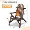 image:imageVINGLI Solid Wood Adirondack Chair Outdoor Patio Furniture Fire Pit Chairs Heavy Duty Backyard Seating Armchair Deck Garden Lawn Light Carbonized 1 PCCarbonized