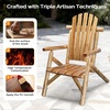 image:imageVINGLI Solid Wood Adirondack Chair Outdoor Patio Furniture Fire Pit Chairs Heavy Duty Backyard Seating Armchair Deck Garden Lawn Light Carbonized 1 PCLight Carbonized