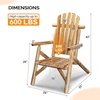 image:imageVINGLI Solid Wood Adirondack Chair Outdoor Patio Furniture Fire Pit Chairs Heavy Duty Backyard Seating Armchair Deck Garden Lawn Light Carbonized 1 PCLight Carbonized
