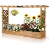 image:imageVINGLI 45 in Raised Garden Bed with Trellis amp Hanging Roof Wooden Elevated Planter Box with Drainage Holes for Outdoor Climbing Plants Vegetables Flowers Patio Yard Balcony Teak Color Wider