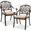 image:imageVINGLI Outdoor Dining Chairs Set of 4 with Cushion Aluminum Patio Chairs Cast Aluminum Patio Furniture Aluminum Outdoor Chairs for Backyard Poolside Balcony Bronze 4 Grid Back with CushionElizabeth