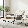 image:imageVINGLI Outdoor Oversized Rocking Chair Patio Lounge Rocker with Thick Soft Cushion Outdoor Rocking Chair with Extra Storage Bag All Season Lounge Chair for Porch Indoor Backyard Garden Beige1PCBeige