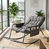 image:imageVINGLI Outdoor Oversized Rocking Chair Patio Lounge Rocker with Thick Soft Cushion Outdoor Rocking Chair with Extra Storage Bag All Season Lounge Chair for Porch Indoor Backyard Garden Beige1PCGrey