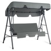 image:imageVINGLI Outdoor Porch Swing with Adjustable Canopy PowderCoated Steel Frame Outdoor Patio Glider Swing with Heavy Duty Stand for Patio Backyard Garden Lawn GrayGray