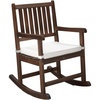 image:imageVINGLI Outdoor Rocking Chair Weatherproof Rocker with Cushion Wooden Rocking Bench Support 450 LBS for Patio Yard Garden Outdoor or Indoors Rustic2PCSRustic